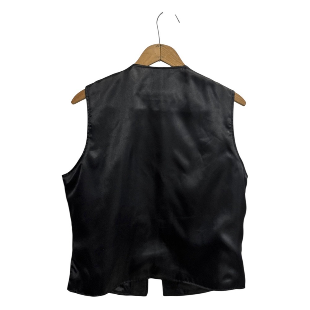 VTG Faded Glory Black Suede Leather Women's L Vest Frog Closure Western Y2K Boho - Picture 2 of 8